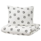 Tek Kişilik Çocuk Nevresim Takımı 150x200/50x60 cm Futbol Temalı MeridyenDukkan Siyah-Beyaz - 1