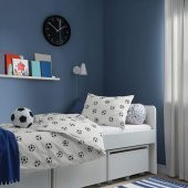 Tek Kişilik Çocuk Nevresim Takımı 150x200/50x60 cm Futbol Temalı MeridyenDukkan Siyah-Beyaz - 3