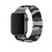 Apple Watch 44mm KRD-40 Tel Örgü İşlemeli Metal Kordon - 1