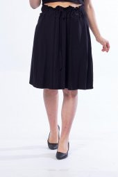 Truva Xxl Büyük Beden Kadın Giyim Penye Etek Siyah ETK134 - 1