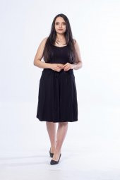 Truva Xxl Büyük Beden Kadın Giyim Penye Etek Siyah ETK134 - 5