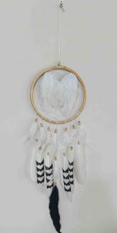 Siyah Ve Beyaz Tüylü Melek Kanadı Düş Kapanı El Yapımı Duvar Süsü thumbnail 2