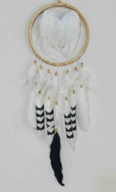 Siyah Ve Beyaz Tüylü Melek Kanadı Düş Kapanı El Yapımı Duvar Süsü thumbnail 3