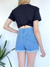 Kadın Ayıcık Baskılı Tshirt Siyah - 8