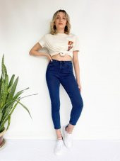 Kadın Ayıcık Baskılı Basic Tshirt Ekru - 6