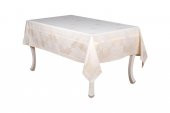 Finezza Viyana Lüx Jakar  Kumaş Bej Masa Örtüsü Dikdörtgen 160x320 cm - 1113 - 6