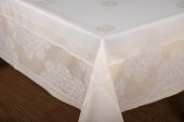 Finezza Viyana Lüx Jakar  Kumaş Bej Masa Örtüsü Dikdörtgen 160x320 cm - 1113 - 8
