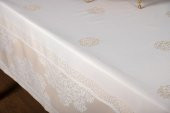 Finezza Viyana Lüx Jakar  Kumaş Bej Masa Örtüsü Dikdörtgen 160x320 cm - 1113 - 10