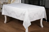 Finezza Viyana Lüx Jakar  Kumaş Gri Masa Örtüsü Dikdörtgen 160x320 cm - 1114 - 2