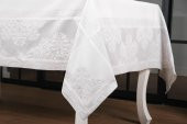 Finezza Viyana Lüx Jakar  Kumaş Gri Masa Örtüsü Dikdörtgen 160x320 cm - 1114 - 3