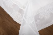 Finezza Viyana Lüx Jakar  Kumaş Gri Masa Örtüsü Dikdörtgen 160x320 cm - 1114 - 6