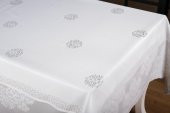 Finezza Viyana Lüx Jakar  Kumaş Gri Masa Örtüsü Dikdörtgen 160x320 cm - 1114 - 7
