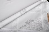Finezza Viyana Lüx Jakar  Kumaş Gri Masa Örtüsü Dikdörtgen 160x320 cm - 1114 - 8
