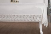 Finezza Esra Lüx Dantelli Keten Kumaş Krem Masa Örtüsü 160x230 cm - 1119 - 4