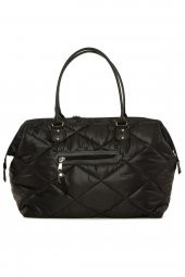 Bagmori Siyah Baby Bag Nakışlı Puf Şişme Anne Bebek Bakım Çanta - 4