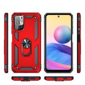 Xiaomi Redmi Note 10 5G Kılıf Yüzüklü Standlı Manyetikli Armor Zırh - 9