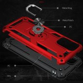 Xiaomi Redmi Note 10 5G Kılıf Yüzüklü Standlı Manyetikli Armor Zırh - 12