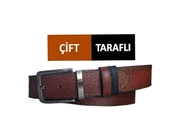 Çift Taraflı Kemer Hakiki Deri Siyah - Taba 8683255010769 - 1