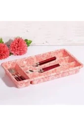 Pembe 4 Bölmeli Kaşıklık - 1