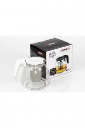 Plastik Kulplu Süzgeçli Cam Demlik - 5