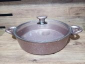 Sultan Titanyum Gülkurusu Granit Basık Karnıyarık Pilav Tenceresi 30 Cm - 1