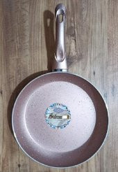Sultan Tek Saplı Ezme Granit Tava 28 Cm - Gülkurusu - 1