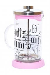 350 Ml. French Press Bitki Çayı Demliği Pembe - 2