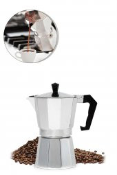 SPRENDA Moka Pot Express- Espresso Kahve Demleme Makinesi 3 Kişilik Aliminyum Ocak Üstü 3Cup - 1