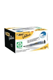 Bic Beyaz Tahta Kalemi Yuvarlak Uçlu Velleda Siyah (12 Li Paket) thumbnail 2
