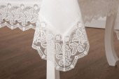 Finezza Beril Lüx Dantelli Keten Kumaş Krem Masa Örtüsü 160x230 cm - 1123 thumbnail 6
