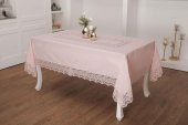 Finezza Beril Lüx Dantelli Keten Kumaş Pudra Masa Örtüsü 160x230 cm - 1124 - 1