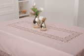 Finezza Beril Lüx Dantelli Keten Kumaş Pudra Masa Örtüsü 160x230 cm - 1124 - 2