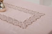 Finezza Beril Lüx Dantelli Keten Kumaş Pudra Masa Örtüsü 160x230 cm - 1124 - 3