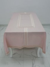 Finezza Antik Jakar Bordürlü Keten Kumaş Pudra Masa Örtüsü 160x230 cm - 1131 - 5