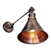 mylights  vintage rustik bakır eskitme fırcalanmış huni aplik  çift mafsalı - 1