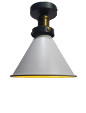 MYLİGHTS  RETRO RUSTİK  BEYAZ  İÇİ ALTIN PLOFONYER AVİZE ARMATÜR 18 CM EN - 1