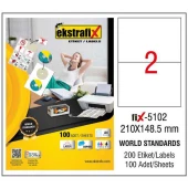Ekstrafix Laser Etiket 100 YP 210x148.5 Laser-Copy-Inkjet FİX-5102 - 1