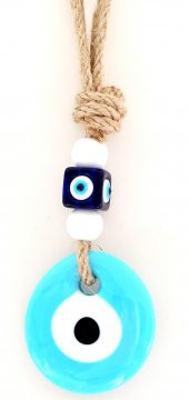 Bebek Mavisi Renginde Mini Nazar Boncuklu Duvar Süsü thumbnail 1