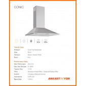 Silverline 2240 Conic İnox Duvar Tipi 60 CM Davlumbaz - 2