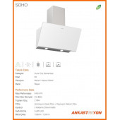 Silverline 3457 Soho Beyaz Duvar Tipi 60 CM Davlumbaz - 2