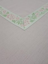 Finezza Nergis Jakar Bordürlü Keten Kumaş Pudra Masa Örtüsü 160x230 cm - 1137 thumbnail 3