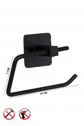 vipgross Siyah Banyo Duvara Monte Tuvalet Kağıdı Tutacağı/Tuvalet Kağıtlık - 2