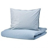 Çift Kişilik Nevresim Takımı IKEA,MeridyenDukkan Açık Mavi Renk Çizgili 240x220 Cm Nevresim Takımı - 1