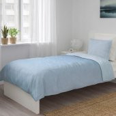 Çift Kişilik Nevresim Takımı IKEA,MeridyenDukkan Açık Mavi Renk Çizgili 240x220 Cm Nevresim Takımı - 6