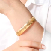 13 gr(gram) 12 mm 22 Ayar İşçiliksiz Şarnelli Bilezik TBC0013-3 - 2