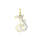 Altın J Harfi Kolye Ucu T014393 - 1