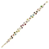 Renkli Taşlı Altın Bileklik T054295 - 1