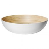 30 Cm Servis Kasesi, IKEA Bambu-Beyaz Renk MeridyenDukkan Yuvarlak Salata-Sunum Kasesi Bambu - 1