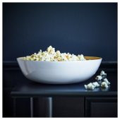 30 Cm Servis Kasesi, IKEA Bambu-Beyaz Renk MeridyenDukkan Yuvarlak Salata-Sunum Kasesi Bambu - 2