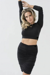 HN Collection Siyah Crop Bluz - 1
